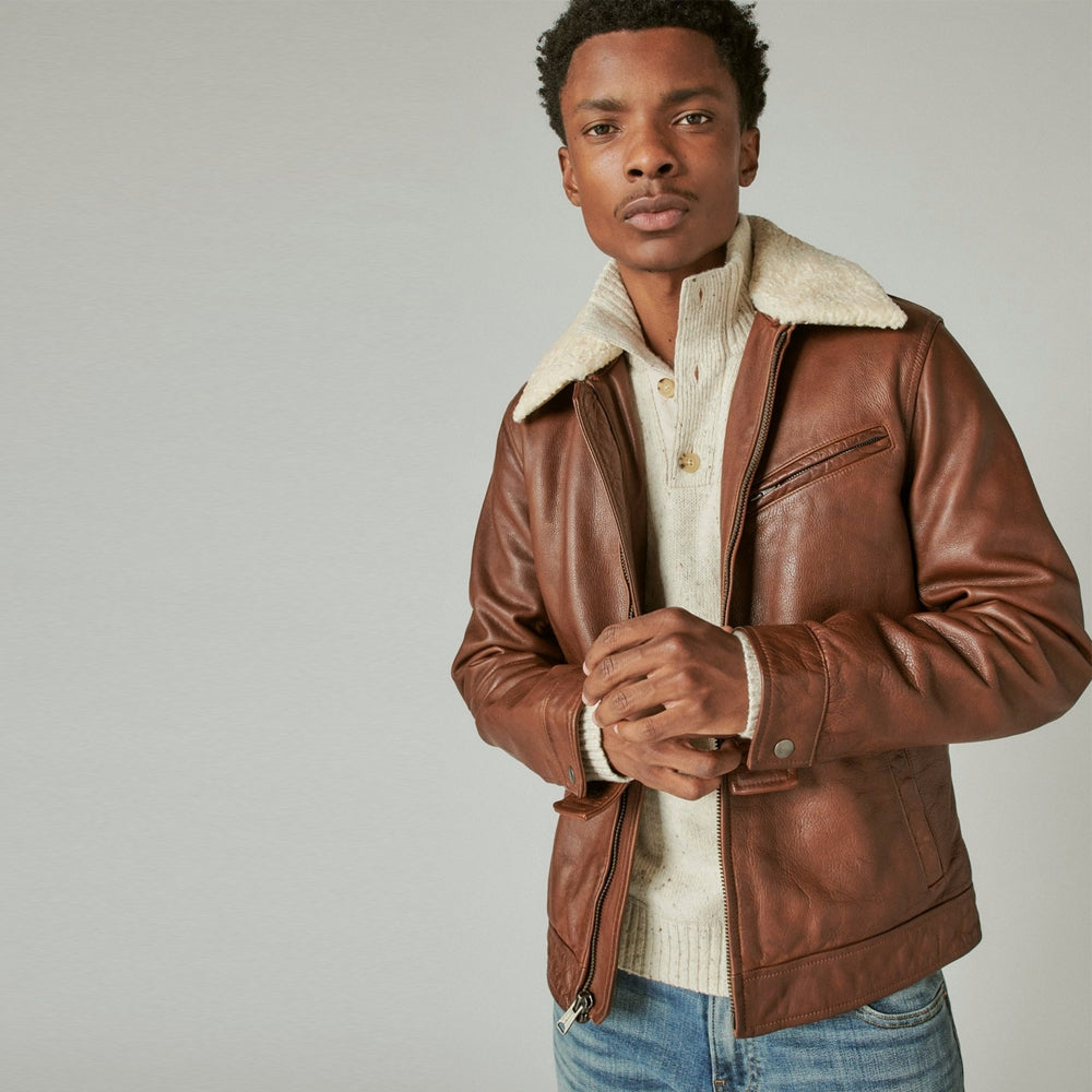 Aviator Leather Jacket-Flight Jacket-Sheepskin Jacket