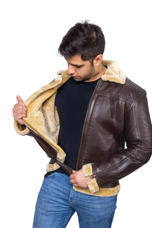 Aviator leather jacket
