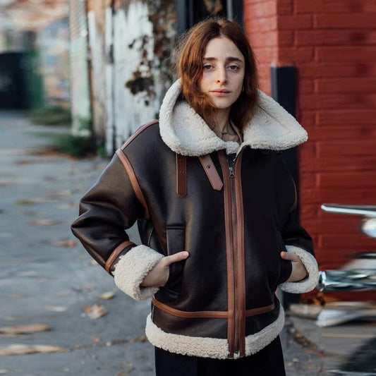 B3 Leather Bomber Jacket-Military Jacket-Pilot Jacket