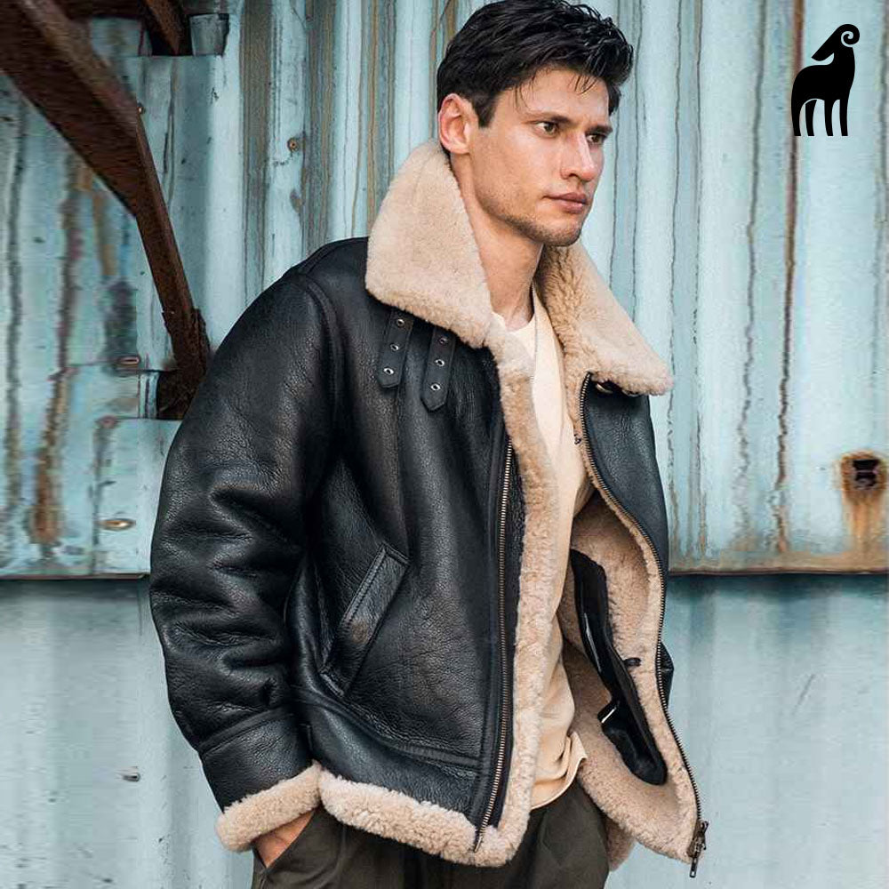 B3 Bomber Jacket - Aviator Jacket - Sheepskin Jacket - Flight Jacket 