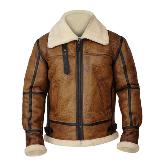 B3 Leather Bomber Jacket-Military Jacket-Flight Jacket-Pilot Jacket