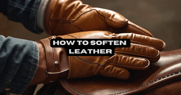 Person applying leather conditioner to a shearling jacket to soften and maintain its texture.