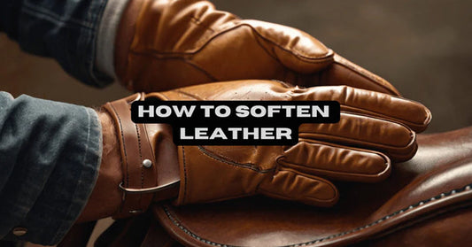 Person applying leather conditioner to a shearling jacket to soften and maintain its texture.
