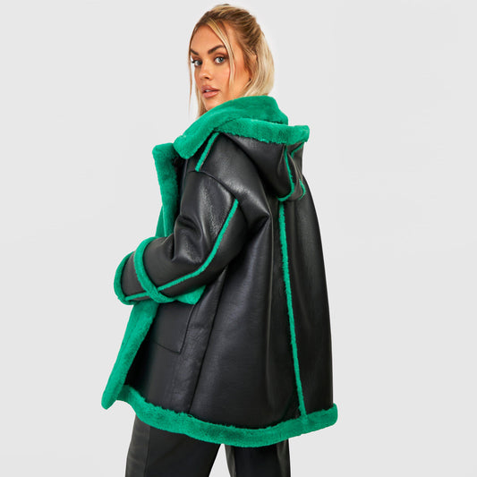Sheepskin Leather Jacket-Shearling Jacket-Aviator Jacket