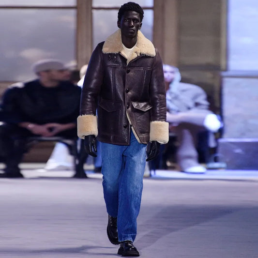 Shearling Leather Jacket-Sheepskin Jacket-Aviator Jacket