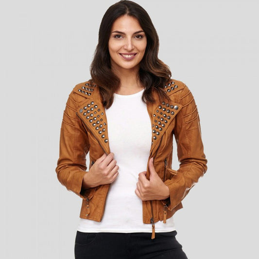 Studded Leather Jacket-Motorbike Jacket-Spiked Jacket