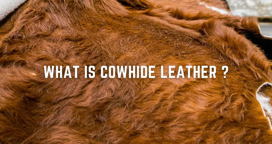Close-up of high-quality cowhide leather showcasing its natural texture, durability, and rich patina, commonly used in fashion, furniture, and automotive interiors.