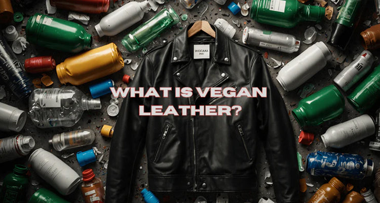 Close-up of a stylish vegan leather jacket, showcasing its eco-friendly material and sleek design, perfect for sustainable and ethical fashion enthusiasts.