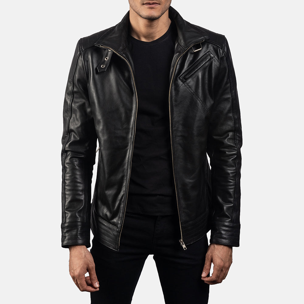 New Legacy Black Moto Racing Motorbike Leather Biker Jacket For Men
