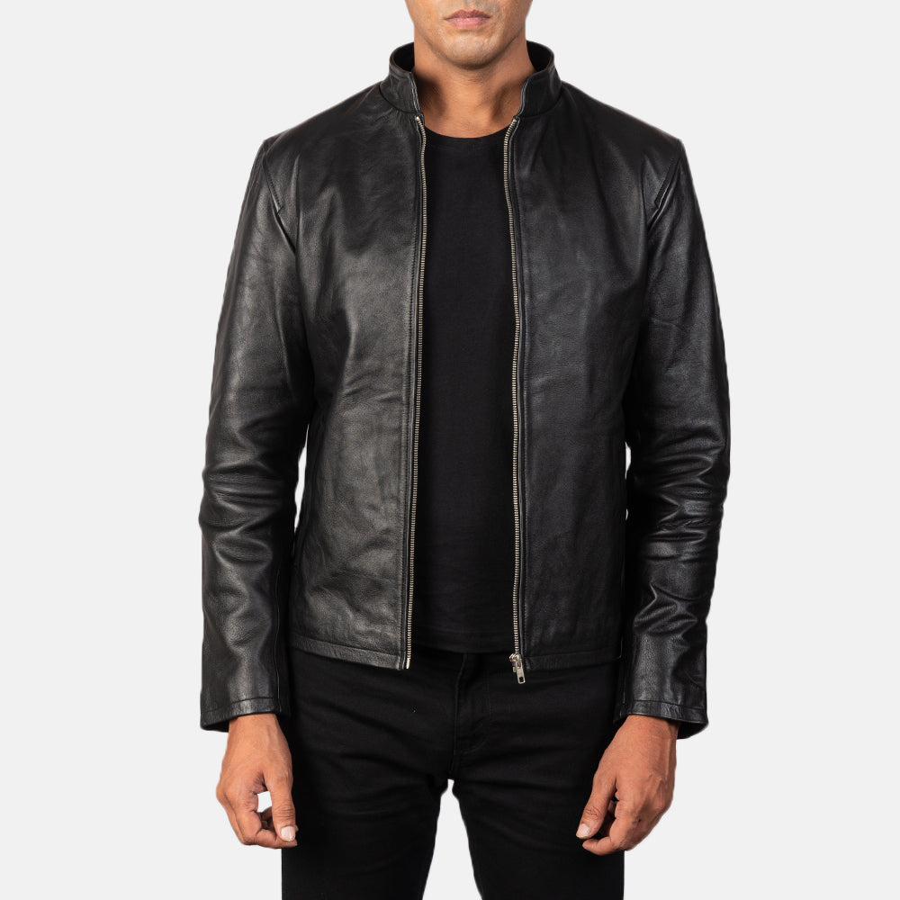 New Alex Black Motorbike Racing Moto Leather Biker Jacket For Men