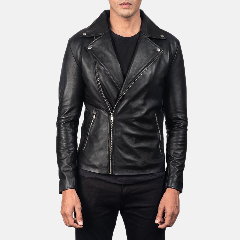 New Men Black Racing Motorbike Moto Leather Biker Jacket