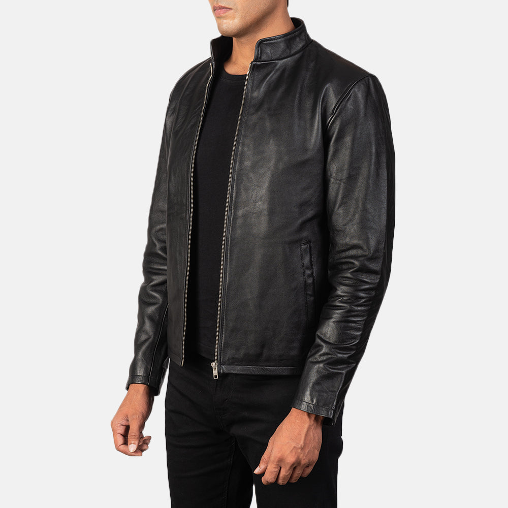 New Alex Black Motorbike Racing Moto Leather Biker Jacket For Men