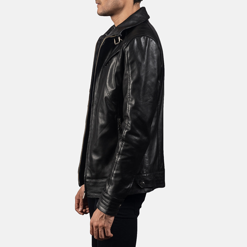New Legacy Black Moto Racing Motorbike Leather Biker Jacket For Men