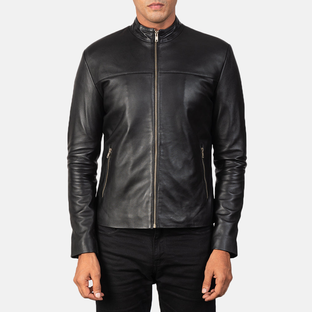 New Men Black Racing Motorbike Riding Leather Biker Jacket