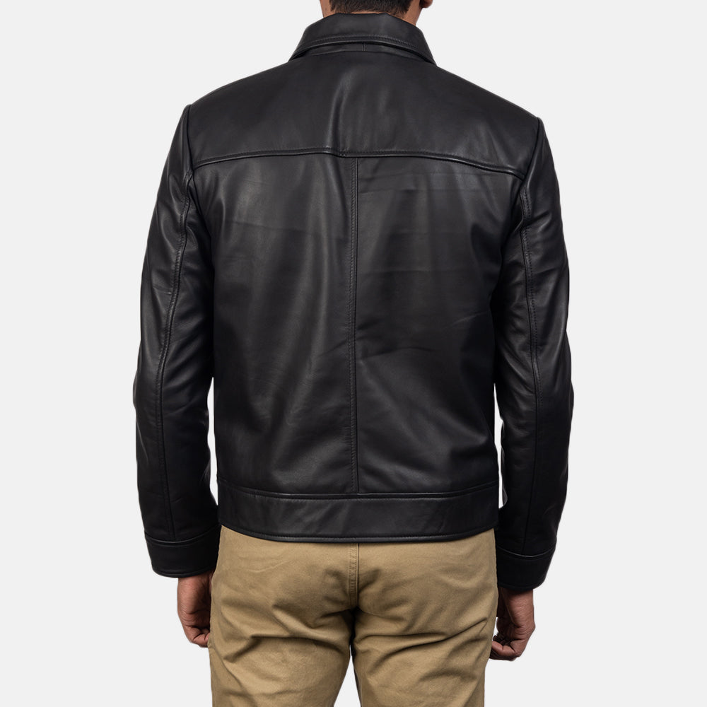 New Black Motorcycle Racing Leather Moto Biker Jacket For Men