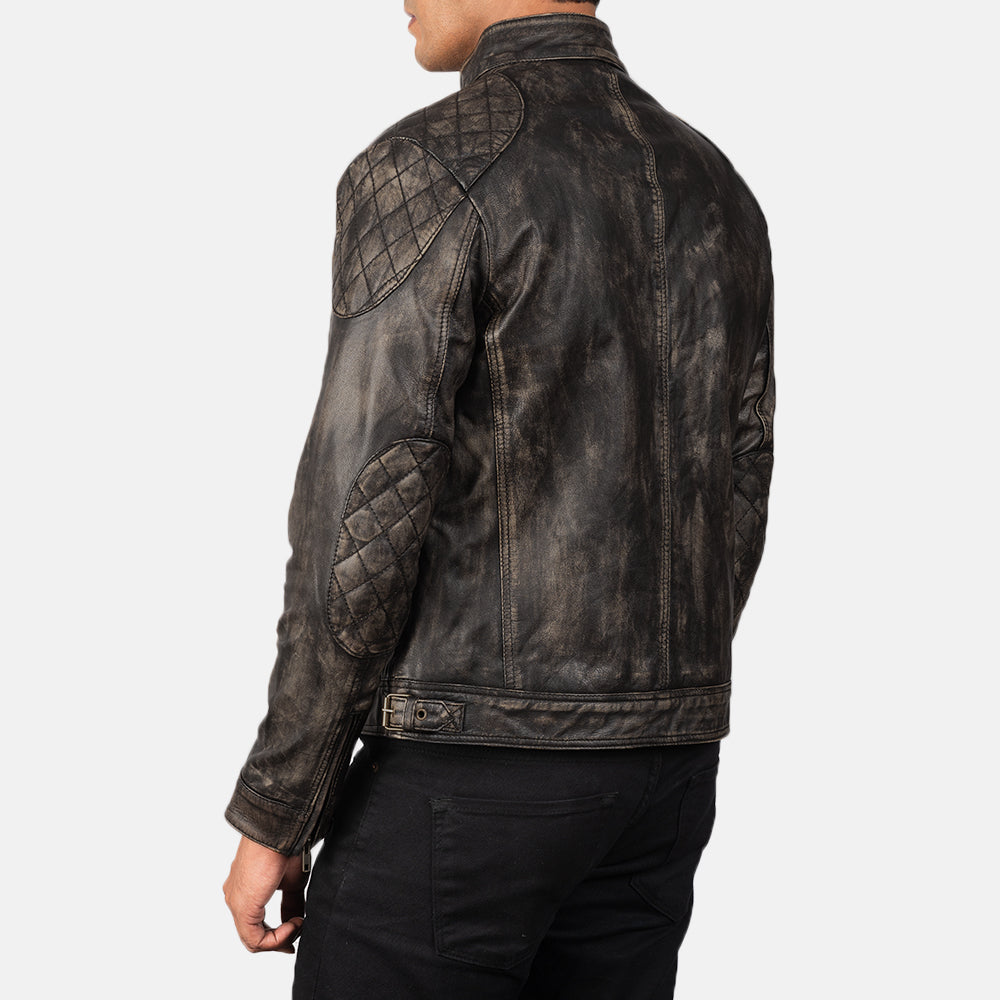 New Men Brown Moto Leather Racing Biker Jacket