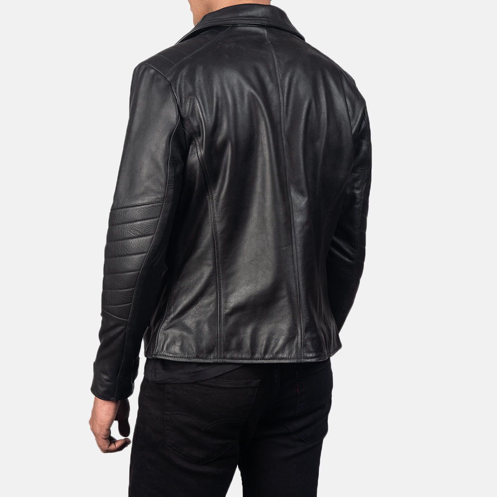 New Men Black Motorbike Moto Racing Leather Biker Jacket