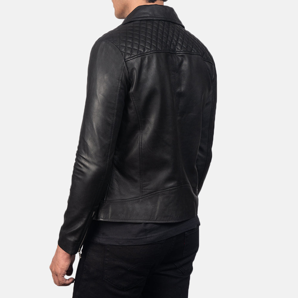 New Men Black Moto Racing Biker Leather Riding Jacket
