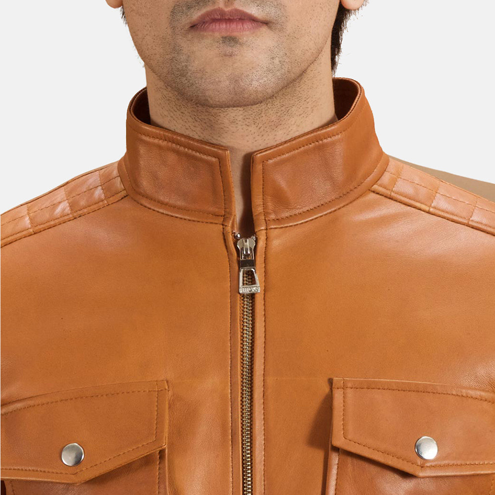 New Men Brown Moto Riding Leather Biker Jacket