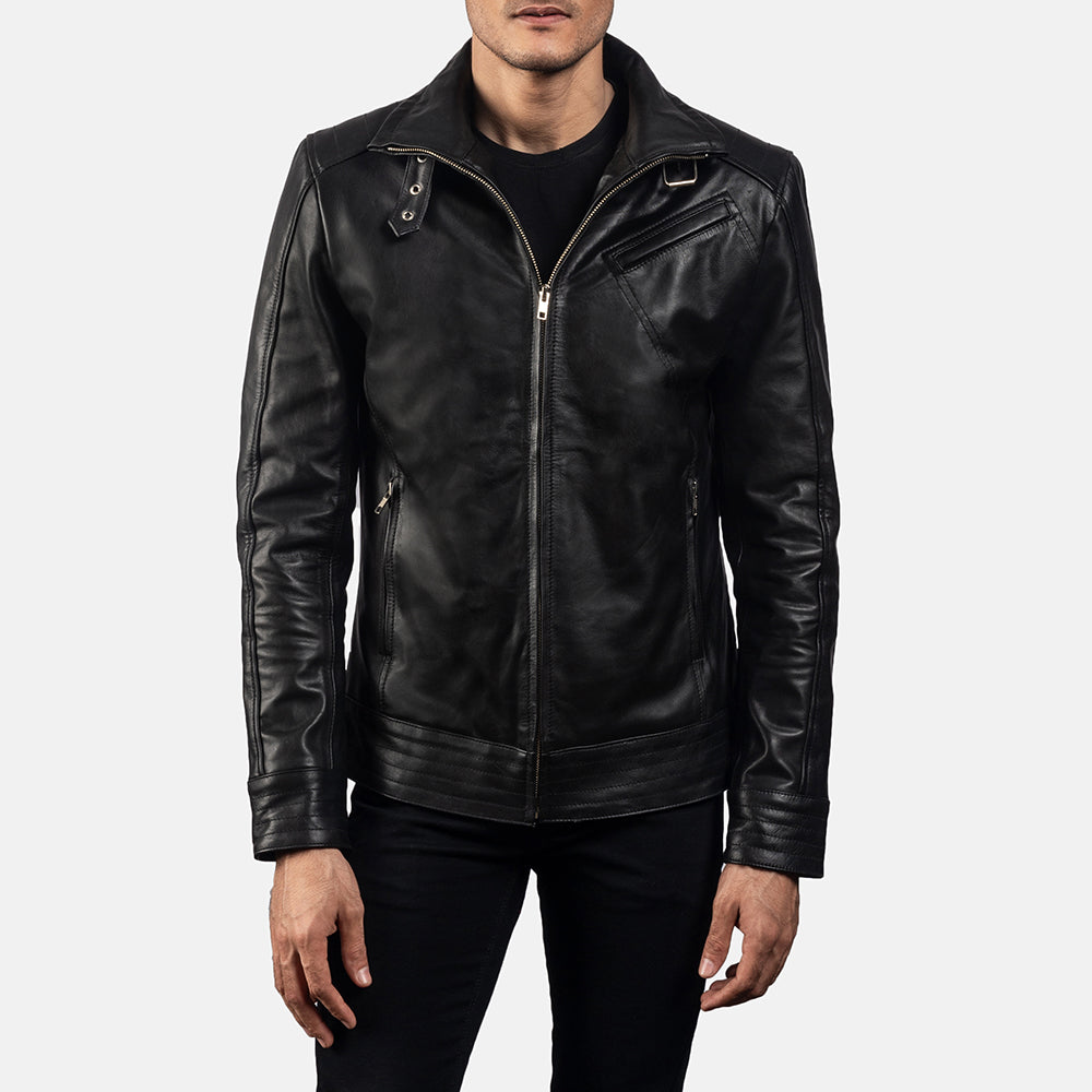 New Legacy Black Moto Racing Motorbike Leather Biker Jacket For Men
