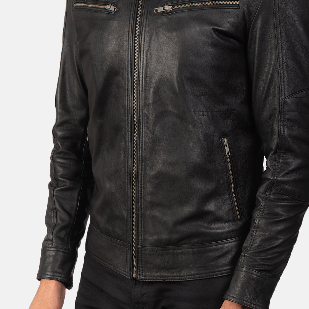 New Men Mack Black Racing Motorbike Riding Leather Biker Jacket
