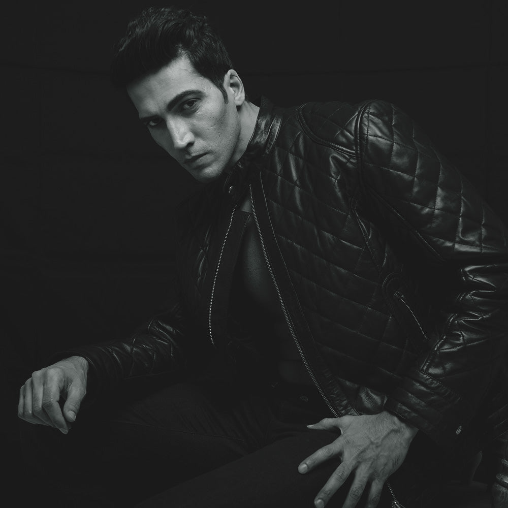 Men Black New Moto Racing Motorcycle Leather Biker Jacket
