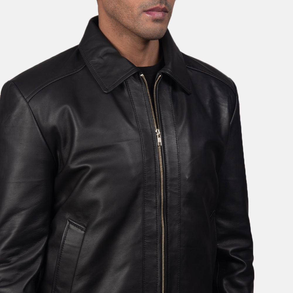 New Black Motorcycle Racing Leather Moto Biker Jacket For Men