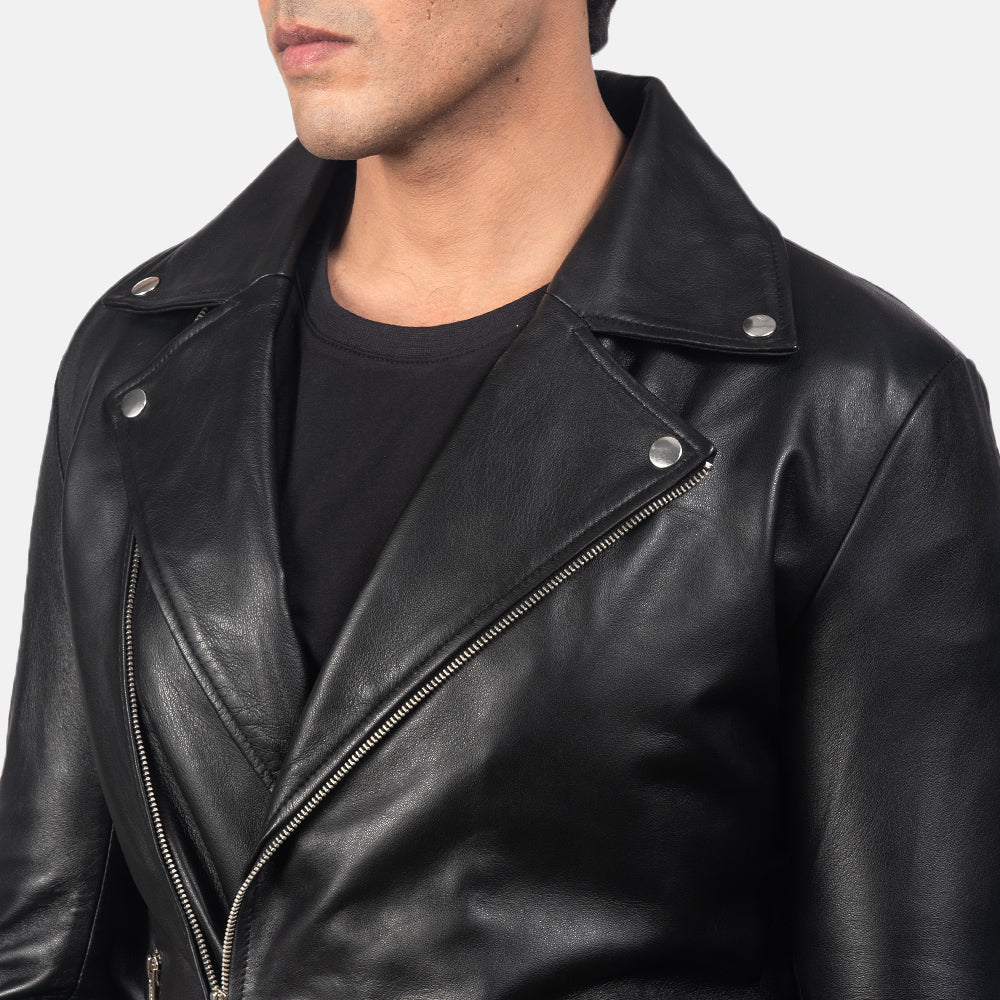New Men Black Racing Motorbike Moto Leather Biker Jacket