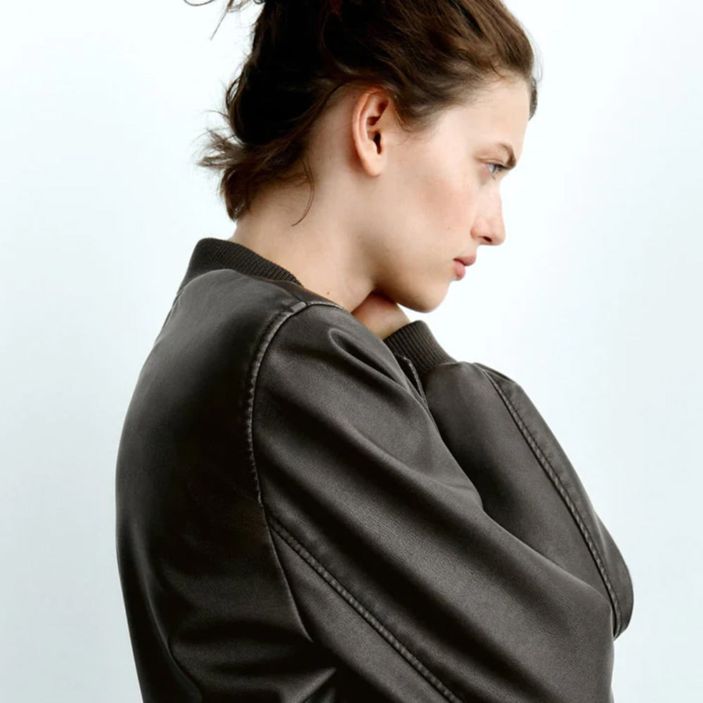 Women's Black Aviator Bomber A1 Leather Jacket