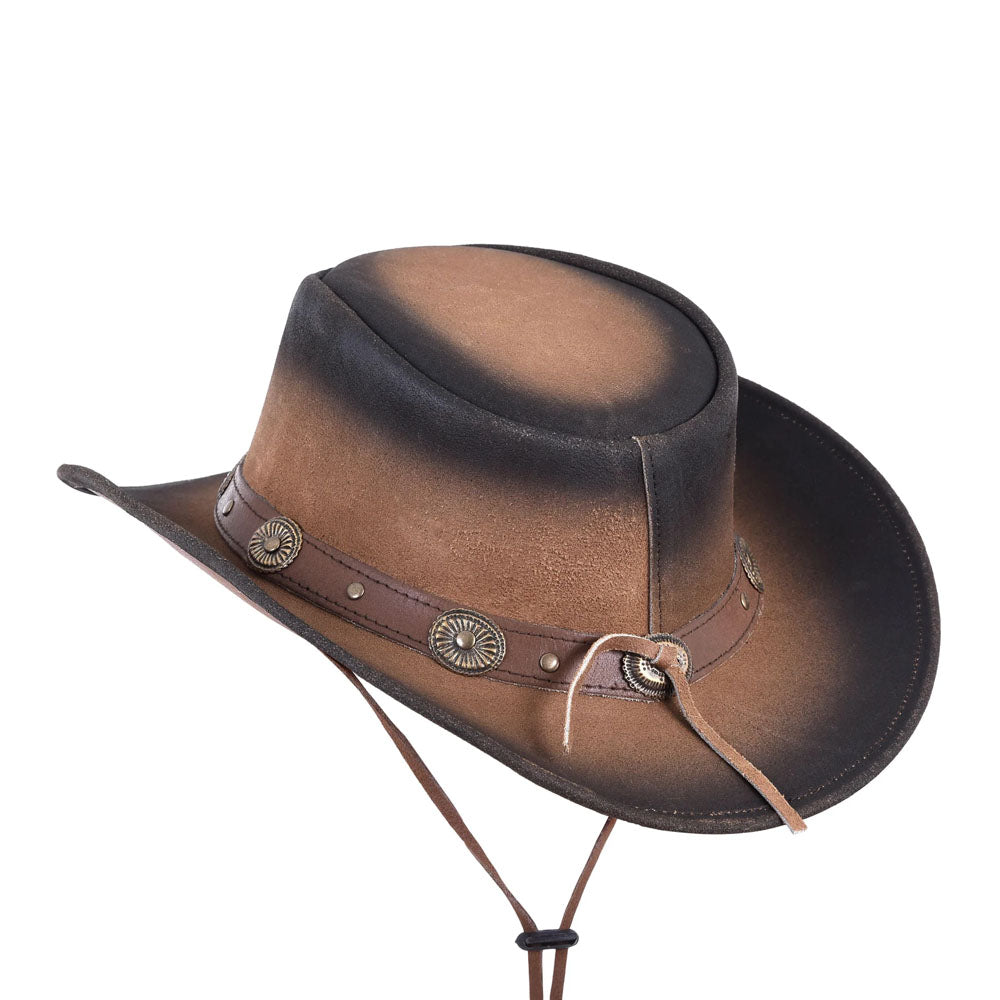 New Two-Tone Cowhide Leather Cowboy Hat