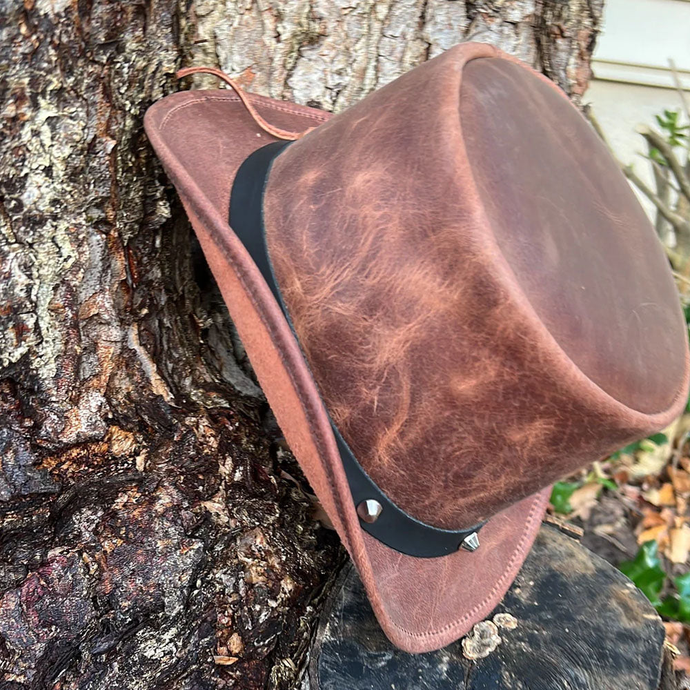 New Brown Western Cowboy Hat With Studded