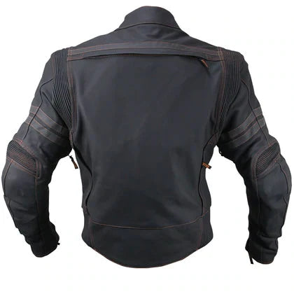 Motorcycle Armored Street Black Leather Jacket
