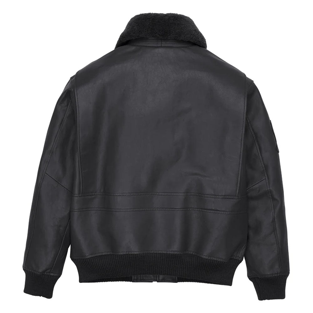 Men's Black Flying Military G-1 Fur Collar Trucker
Airforce Leather Bomber Jacket