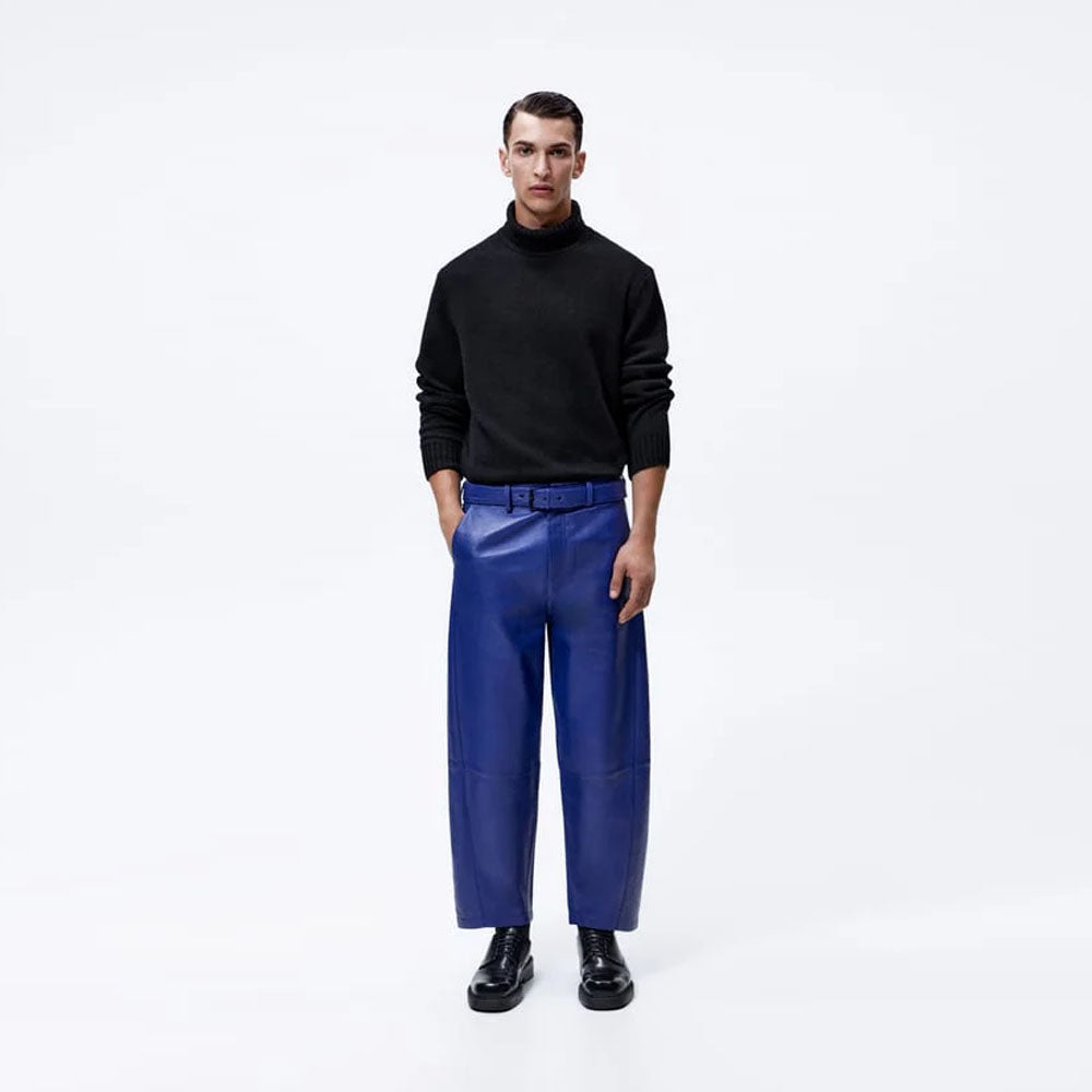 Mens Sheepskin Leather Real Biker Pants