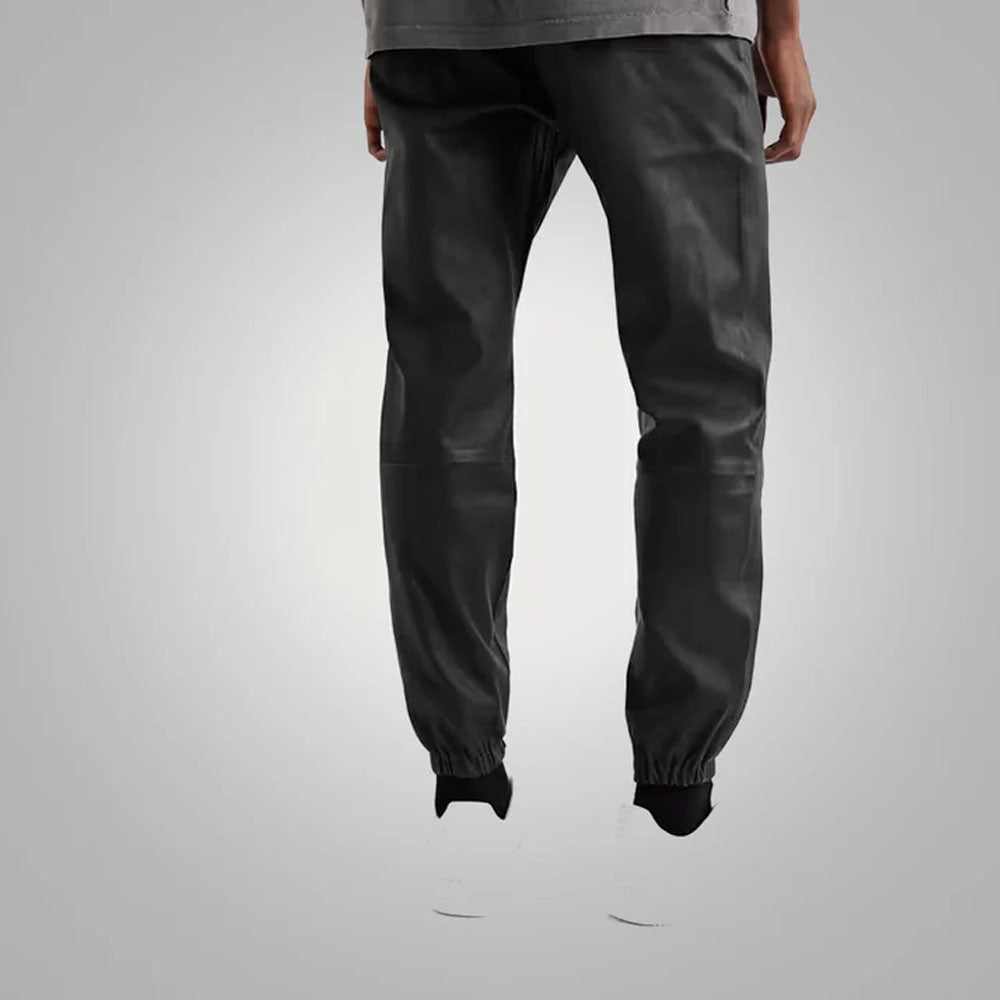 New Style Black Sheepskin Leather Pants