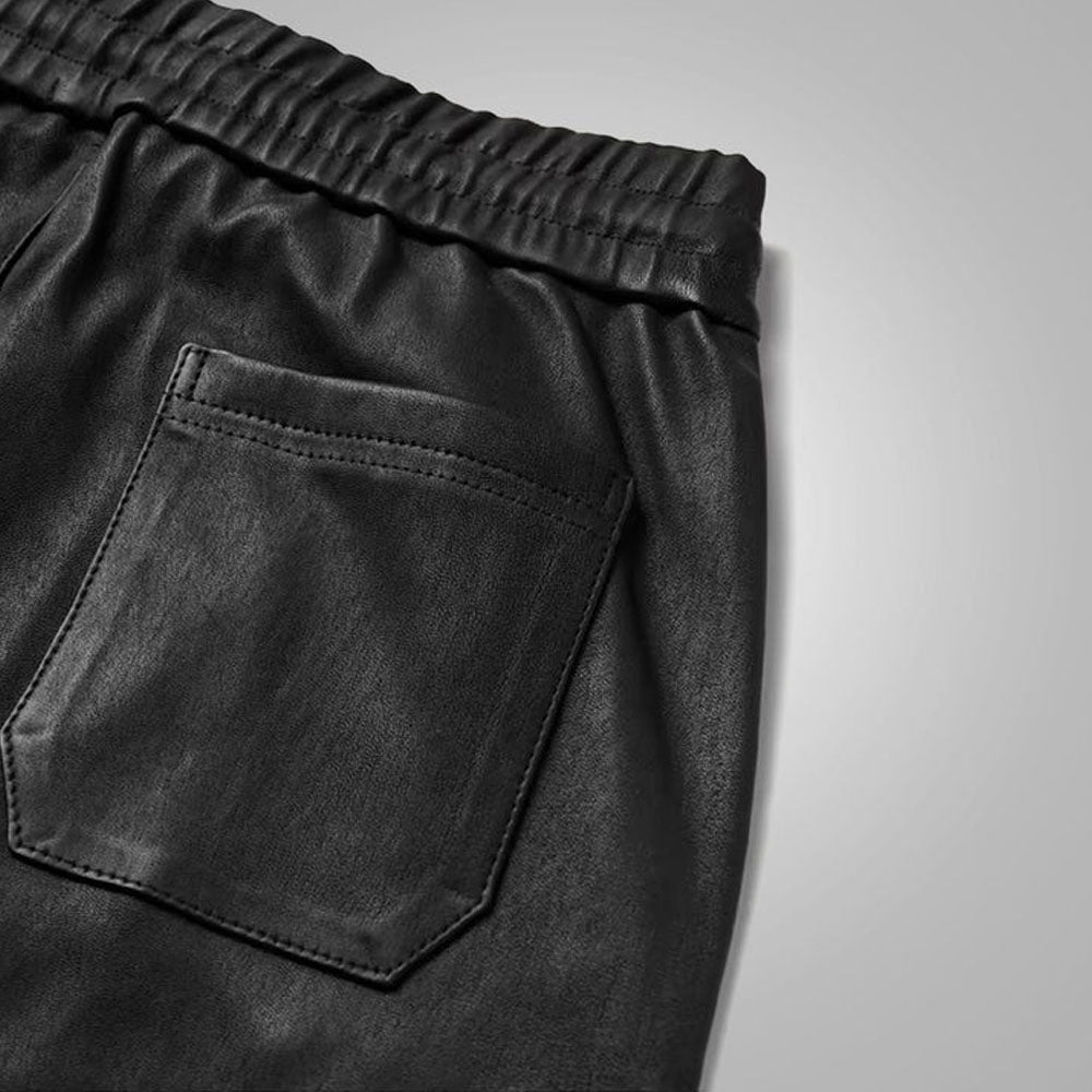 Men's New Style Black Sheepskin Pants