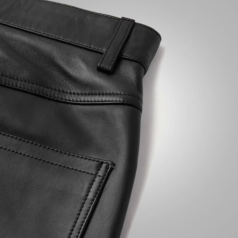 Men's Real Sheepskin Fashion Leather Pants