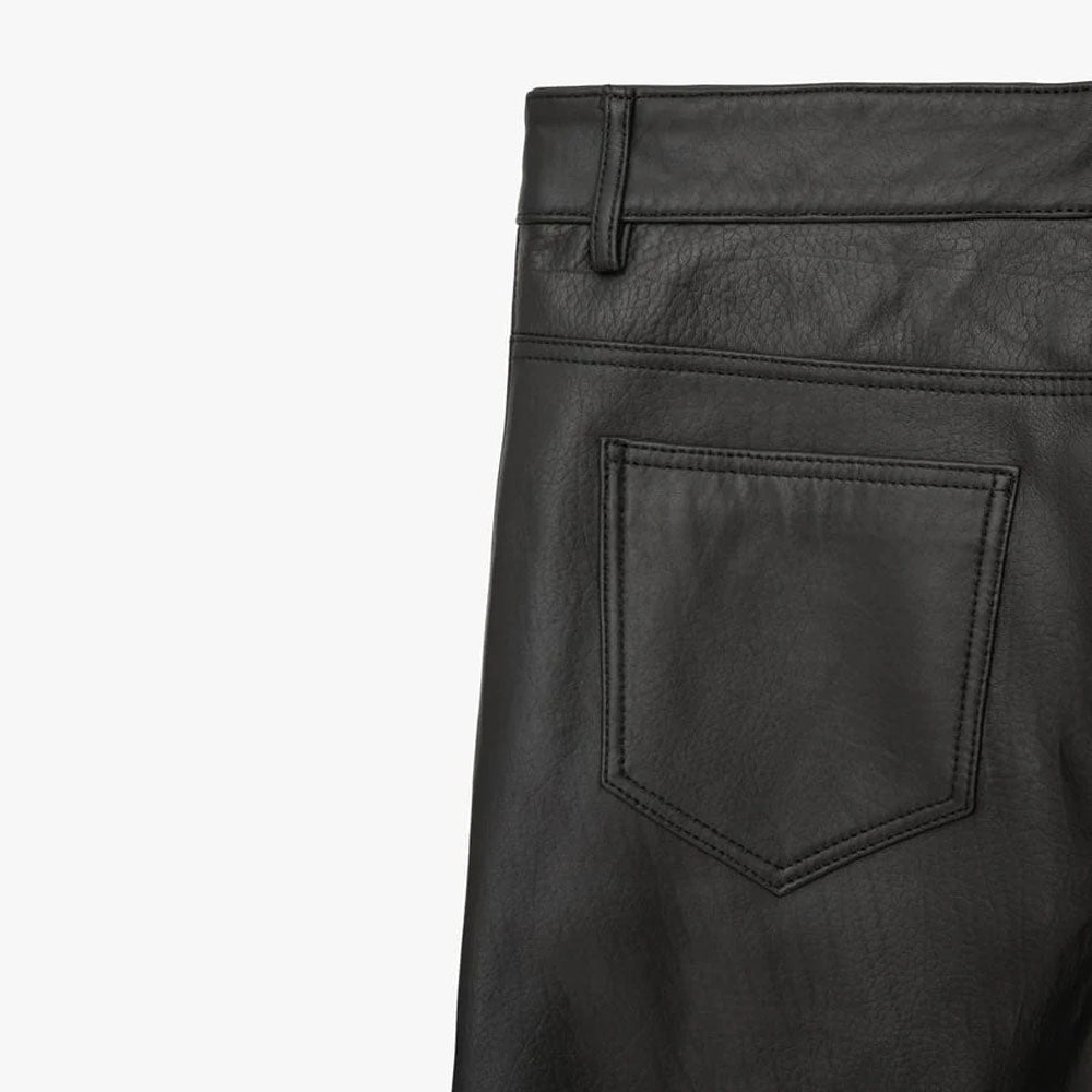 Mens Real Sheepskin Leather Biker Pants