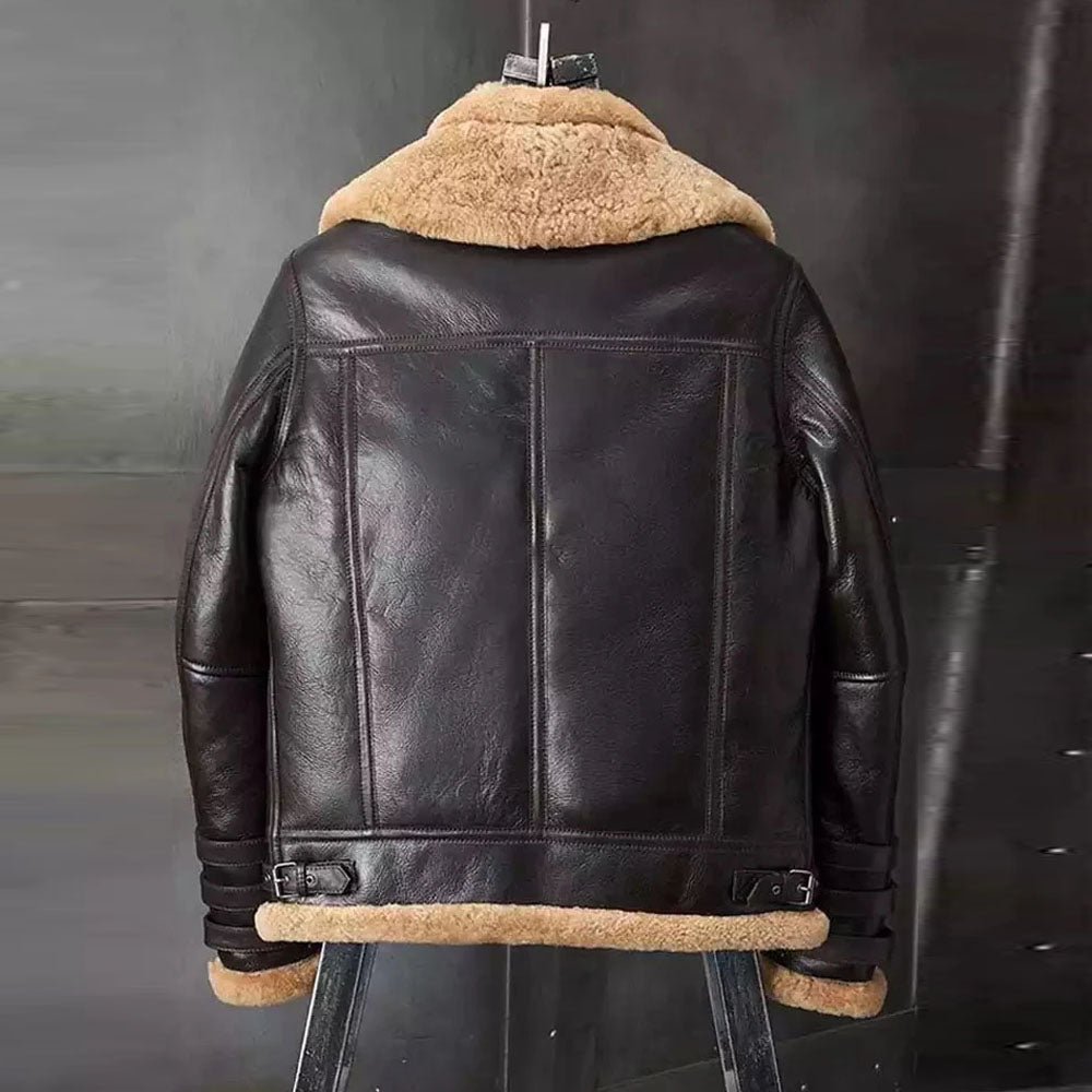 Shearling Coat B3 Bomber Jacket Short Fur Coat Fashion Motorcycle Jacket