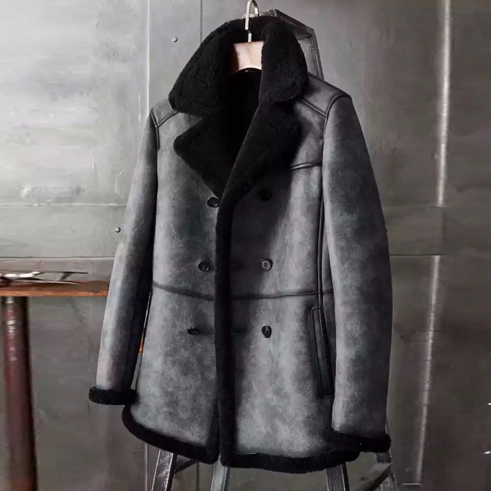 Shearling Long Coat Overcoat B3 Hunting Jacket