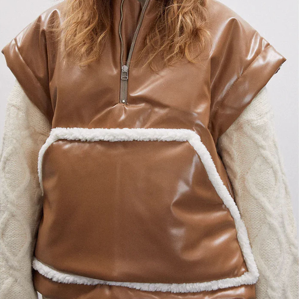 Women Aviator B3 Shearling Leather Vest