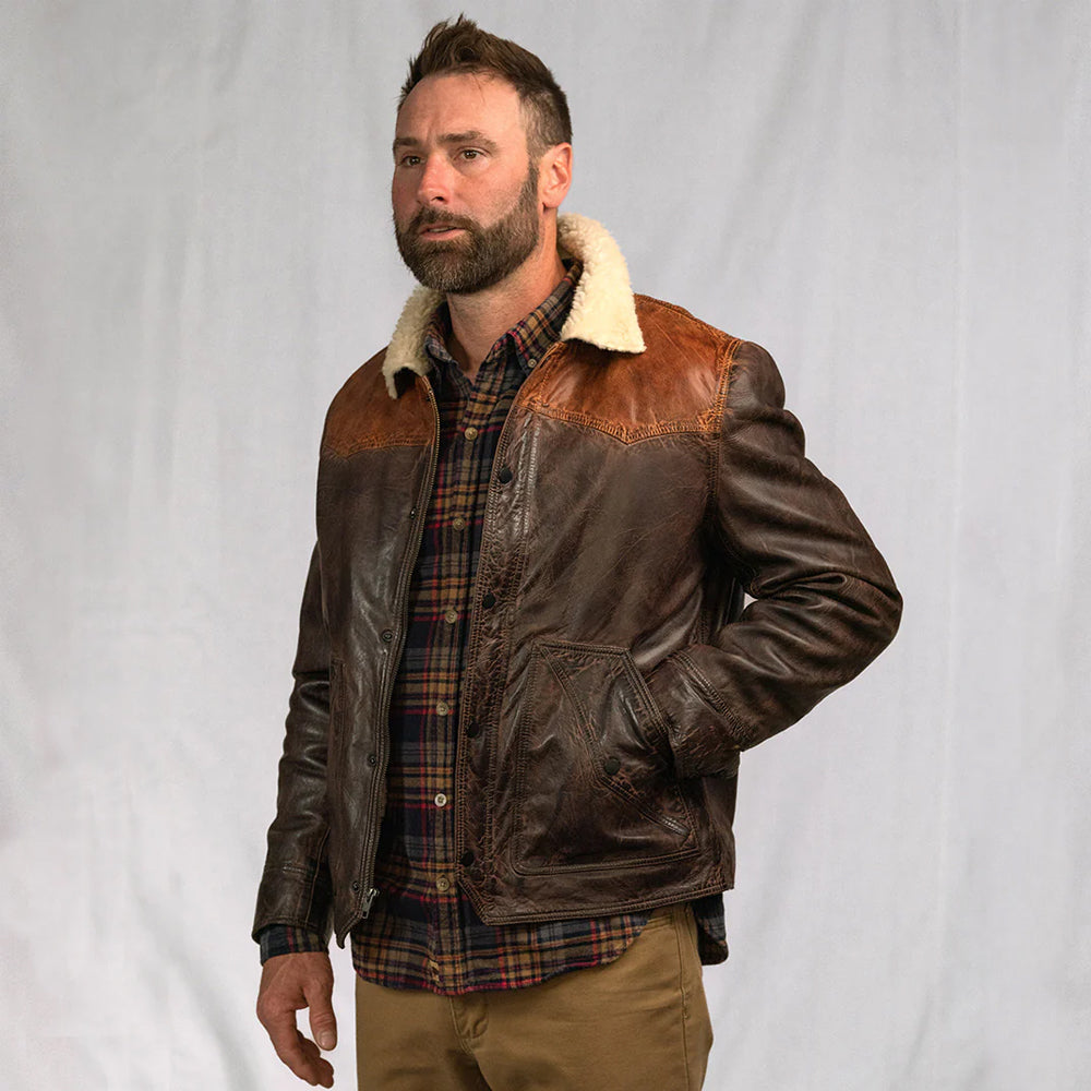 Brown Sheepskin Pilot Shearling B3 Bomber Jacket
