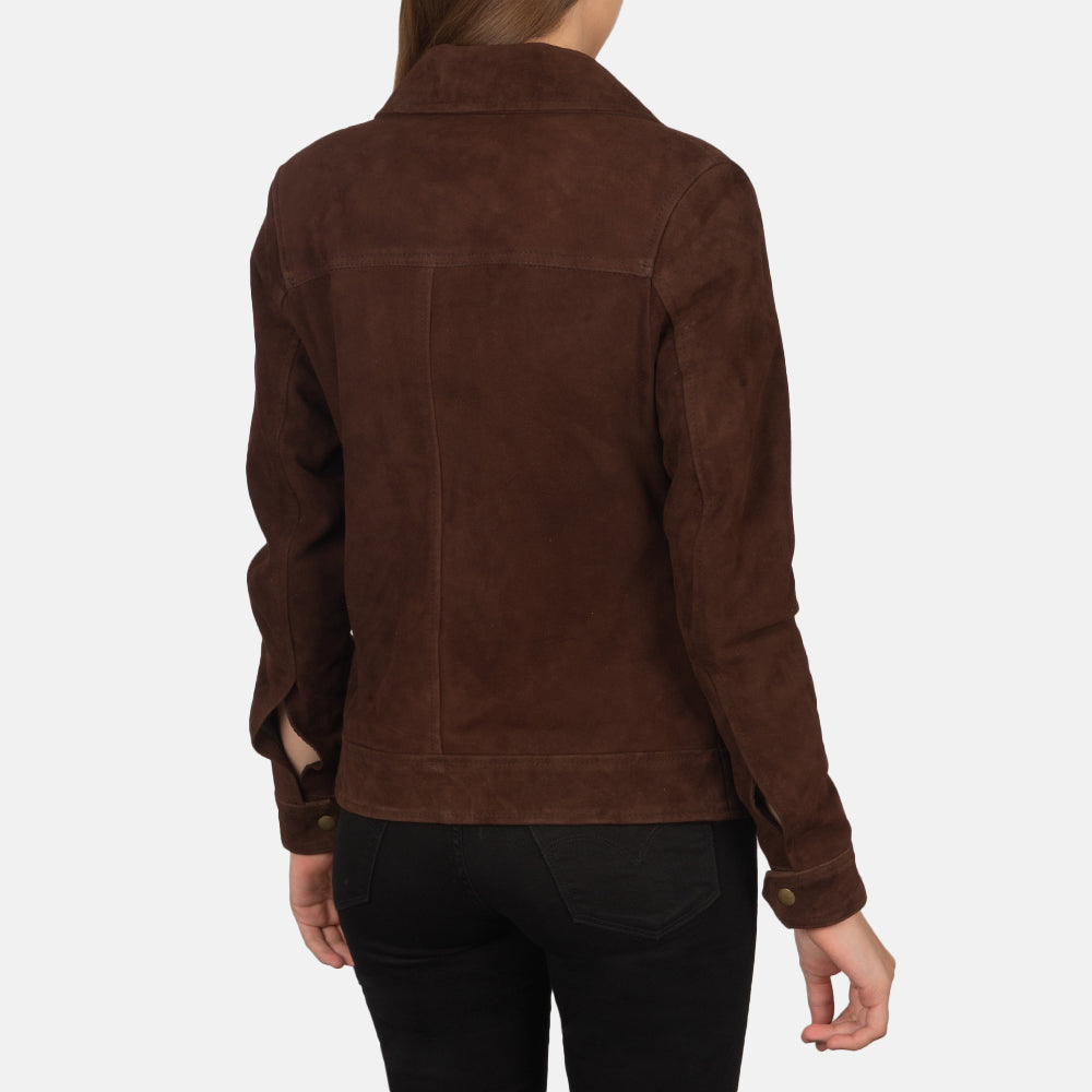 New Mocha Trucker Suede Jacket Women