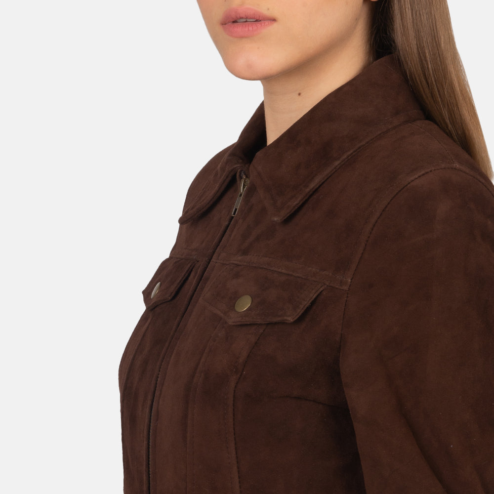 New Mocha Trucker Western Jacket Women