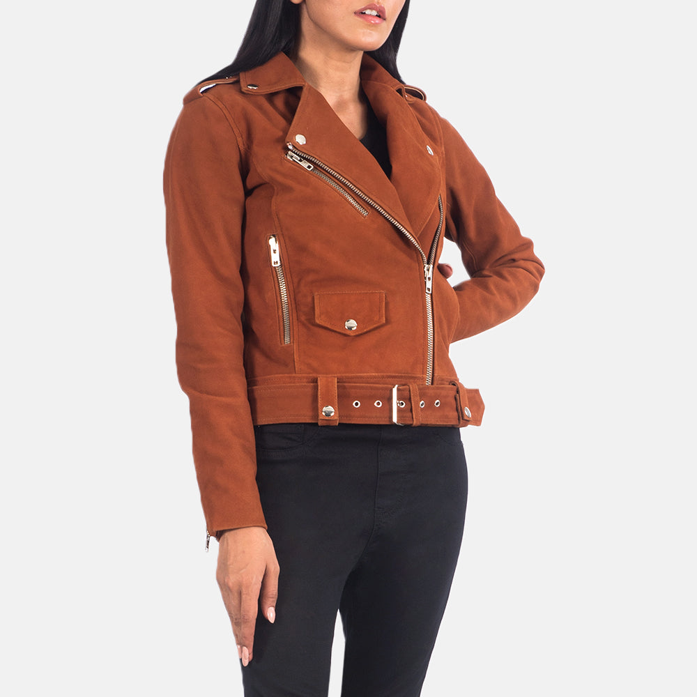 Alison Brown Belted Western Women Suede Jacket
