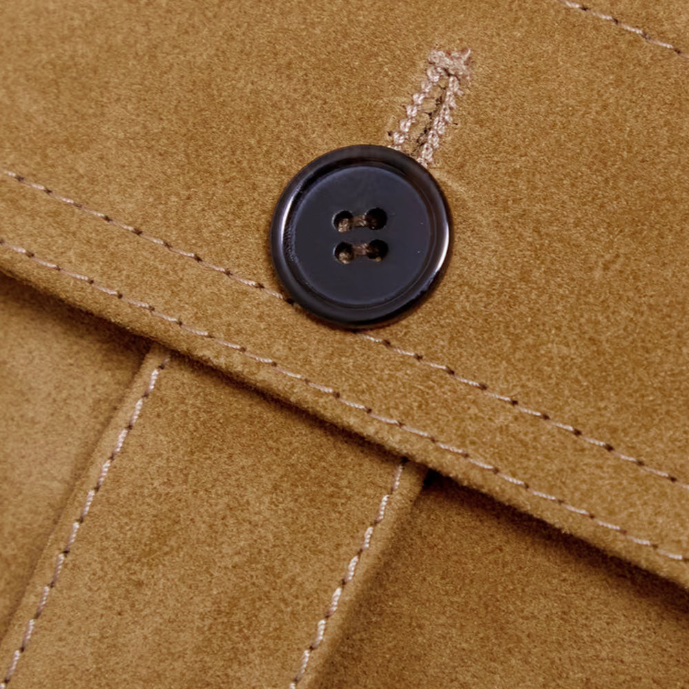 Women New Western camel Brown Leather Suede Jacket