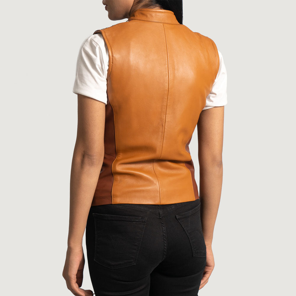 New Women's Lambskin Biker Leather Vest