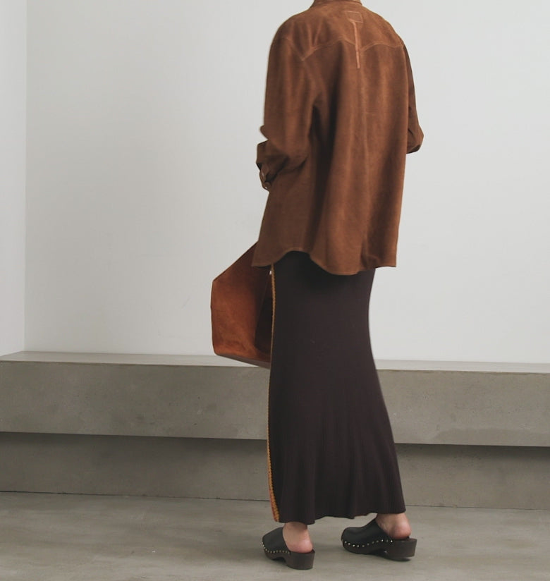 New Women Brown Trucker Shirt Style Suede Leather Jacket