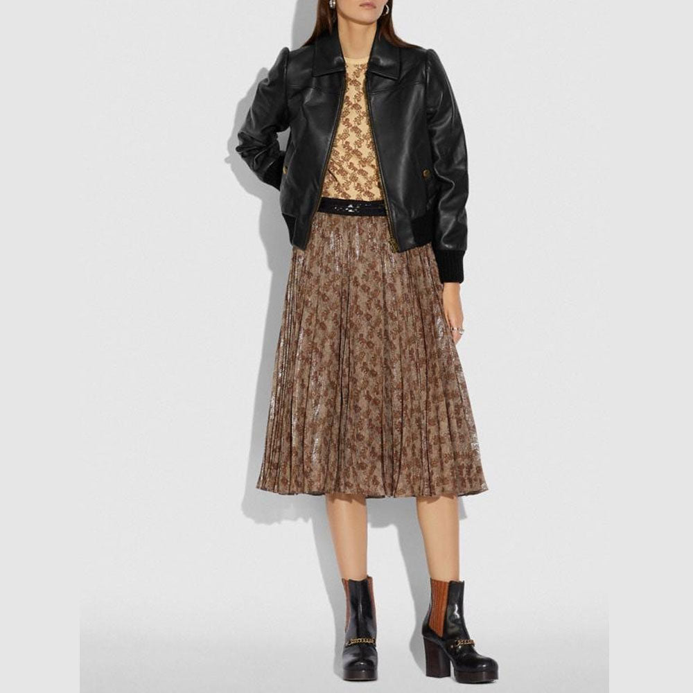 New Women Black B3 Shearling RAF Aviator Sheepskin Leather Bomber Jacket