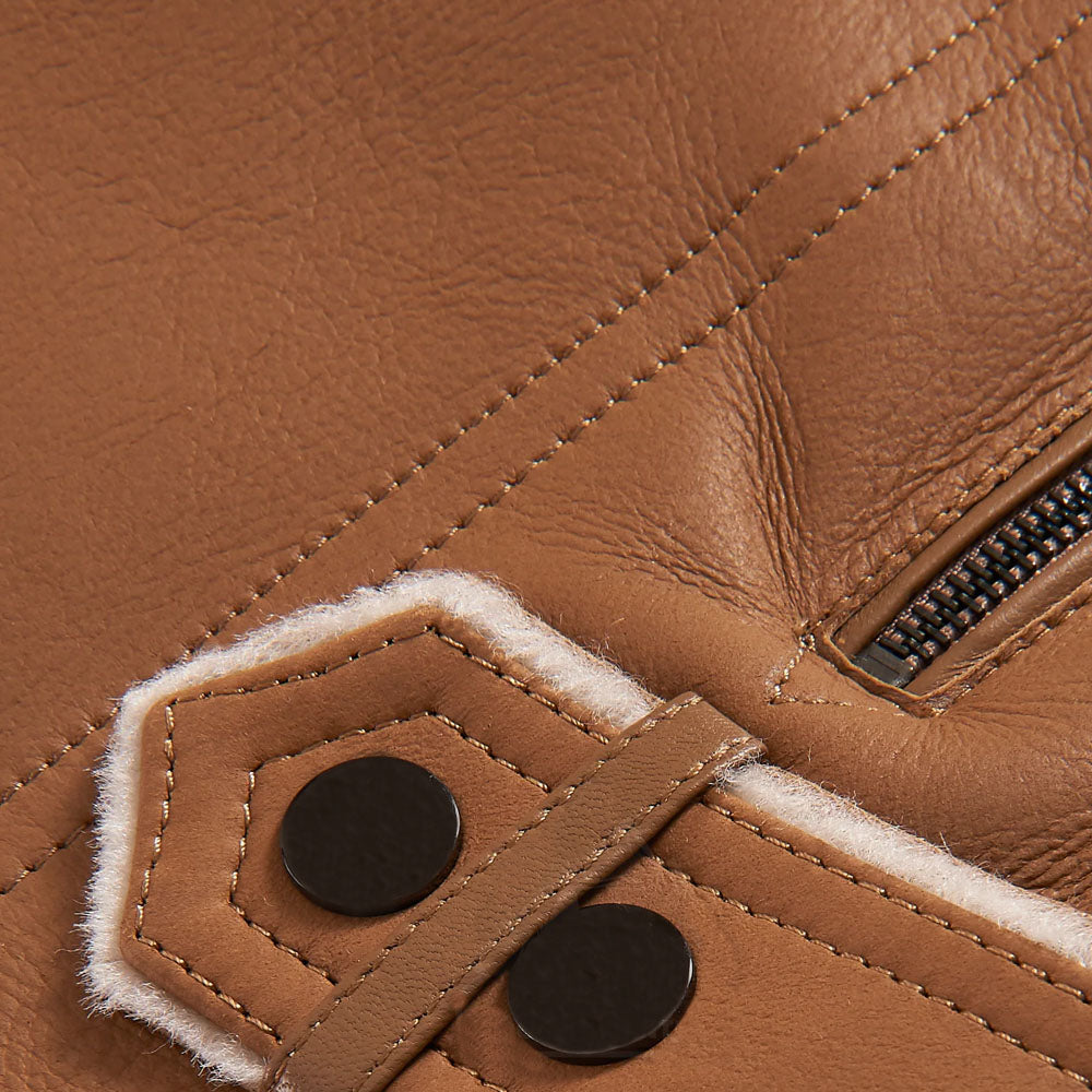 Men Airforce B3 Aviator Flight Fur Sheepskin RAF Shearling Leather Jacket